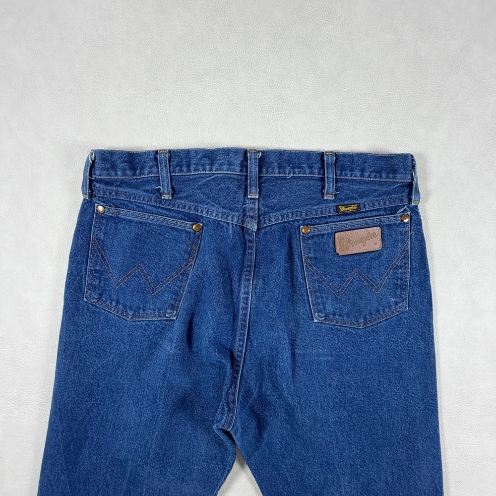 Wrangler Cowboy Cut Jeans Mens 34x38 Blue Straight Leg Made in USA 90s‎ Vintage - Picture 13 of 15